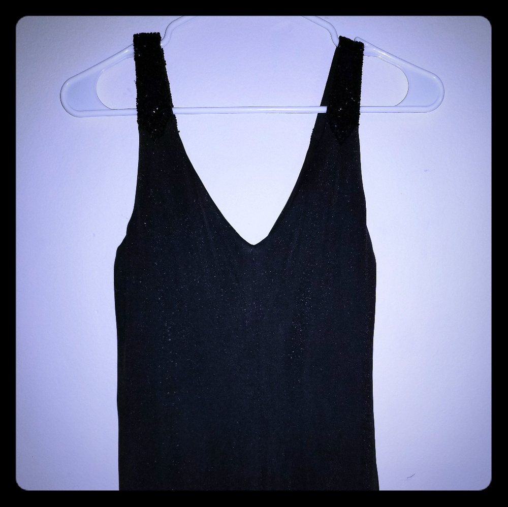 Ralph Lauren faux wrap beaded gown